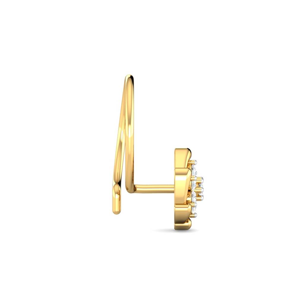 KuberBox 18K Yellow Gold Chikere Cluster Nose Pin