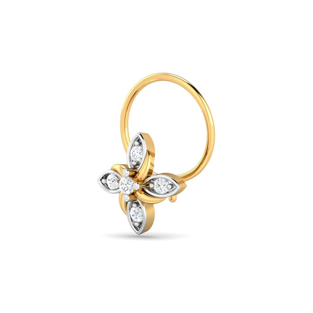 KuberBox 18K Yellow Gold Dakarai Nose Pin