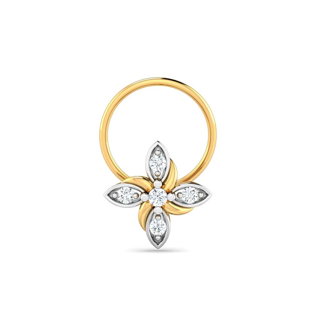 KuberBox 18K Yellow Gold Dakarai Nose Pin