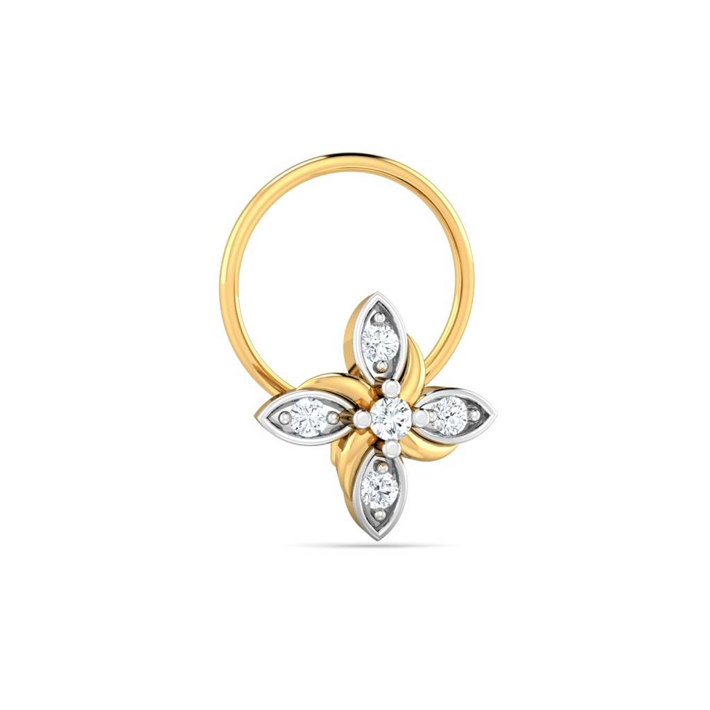 KuberBox 18K Yellow Gold Dakarai Nose Pin