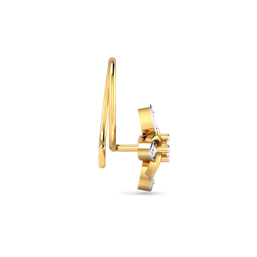 KuberBox 18K Yellow Gold Dakarai Nose Pin