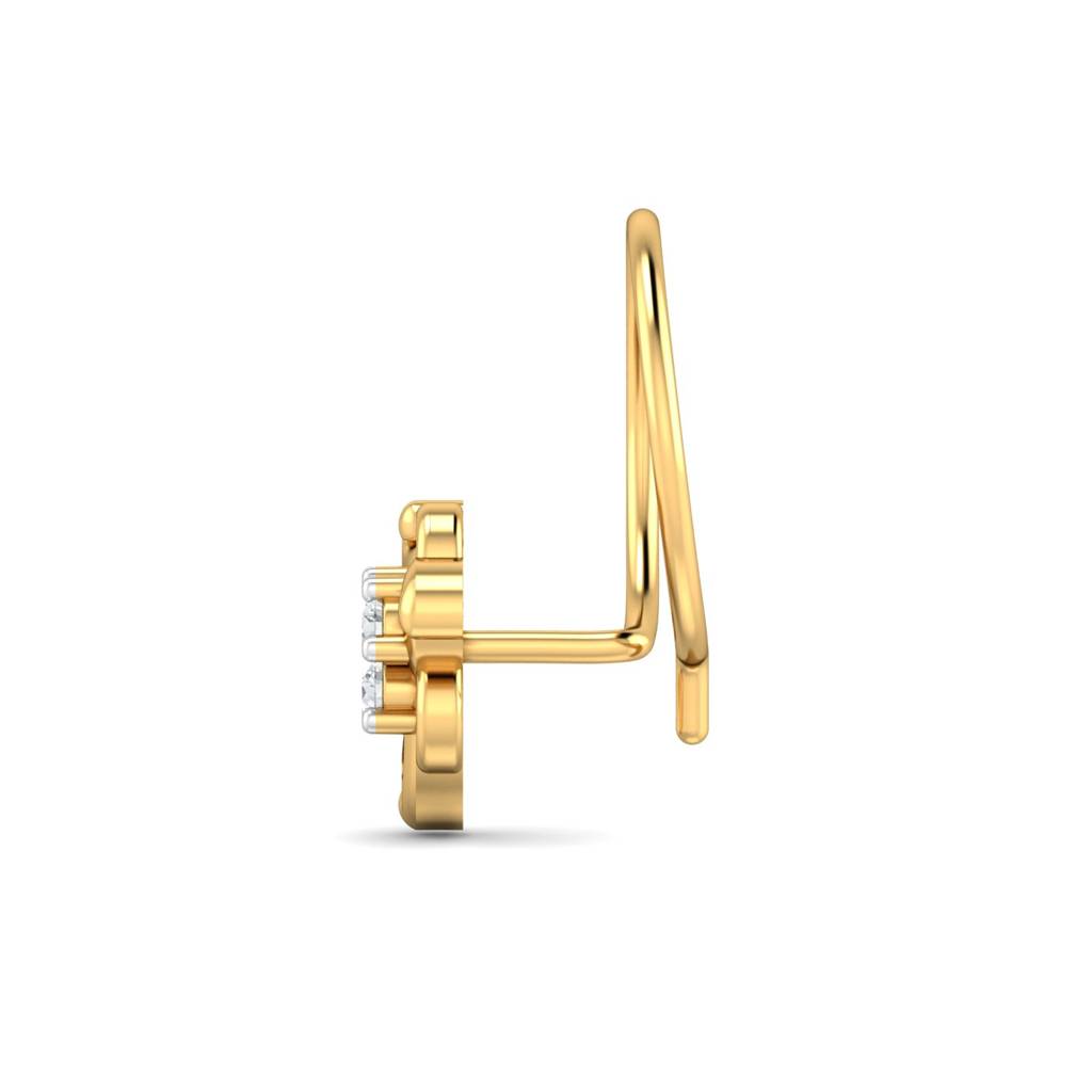 KuberBox 18K Yellow Gold Cheval Nose Pin