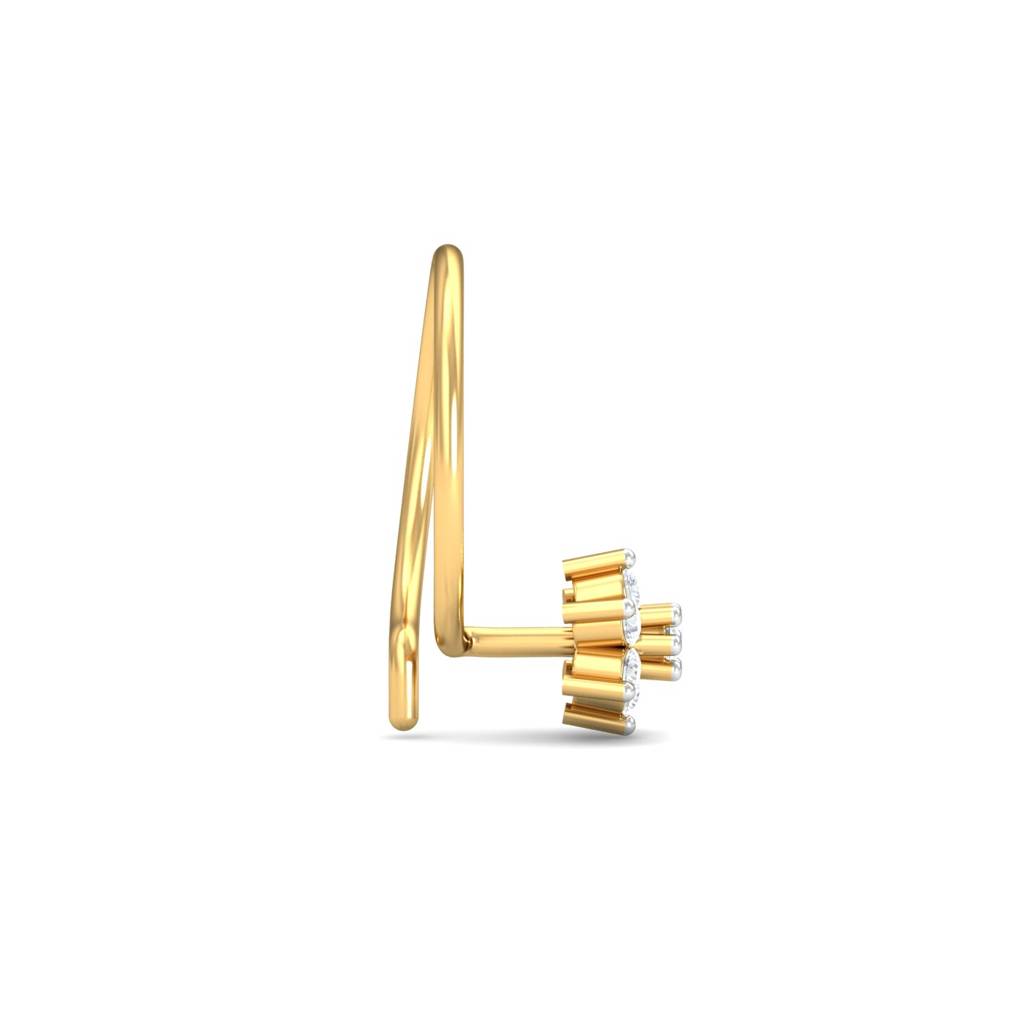 KuberBox 18K Yellow Gold Cristal's Bloom Nose Pin