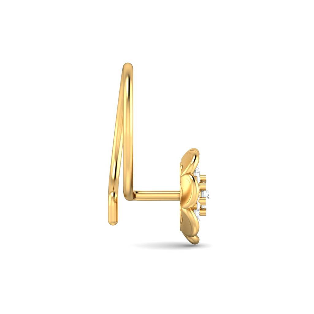 KuberBox 18K Yellow Gold Dom's Floral Nose Pin