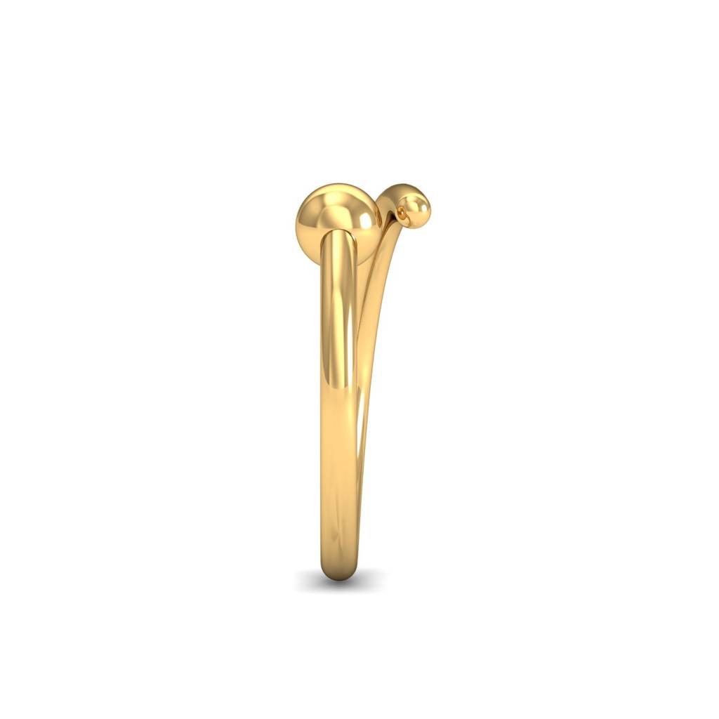 KuberBox 18K Yellow Gold Basic Round Nose Ring