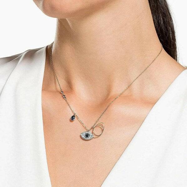 Sapphire Evil Eye Necklace For Women & Girls : NS12297