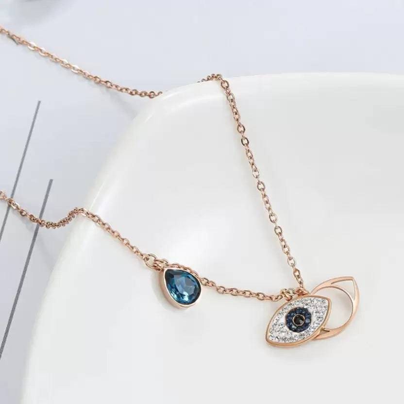 Sapphire Evil Eye Necklace For Women & Girls : NS12297