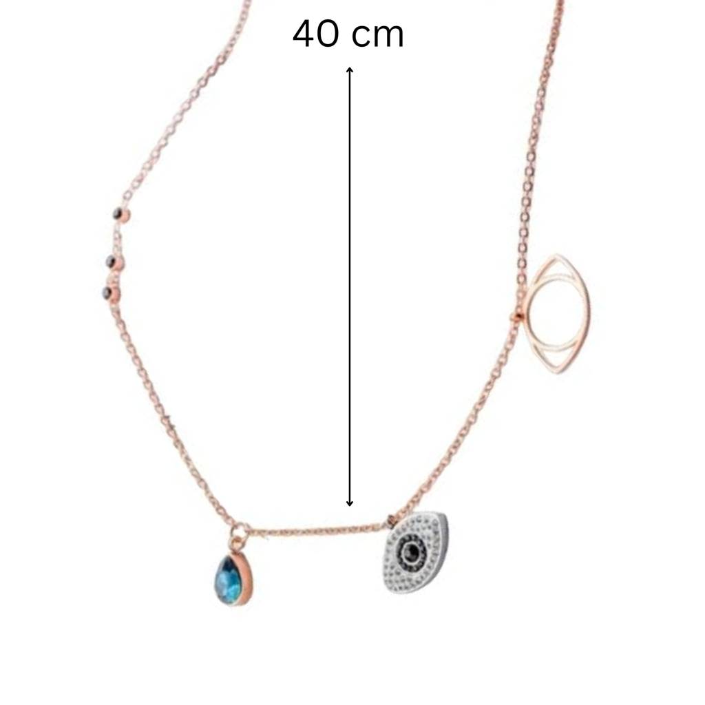 Sapphire Evil Eye Necklace For Women & Girls : NS12297