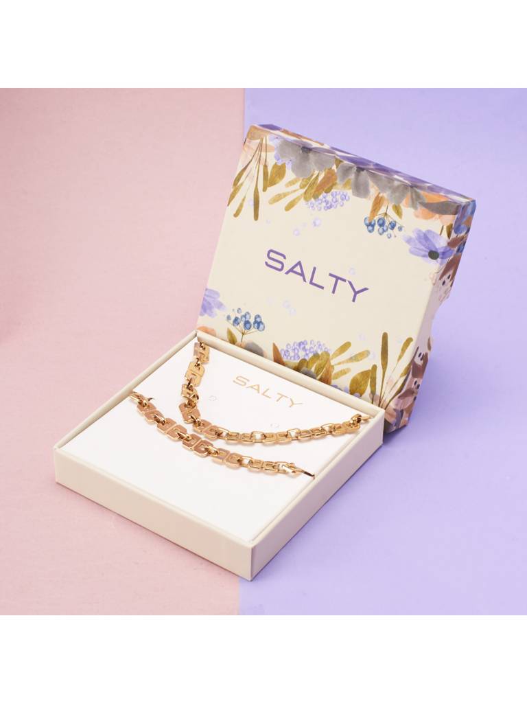 Chic Geometry Necklace And Bracelet Set For Women & Girls : NS14001-G-BS14001-Gcombo