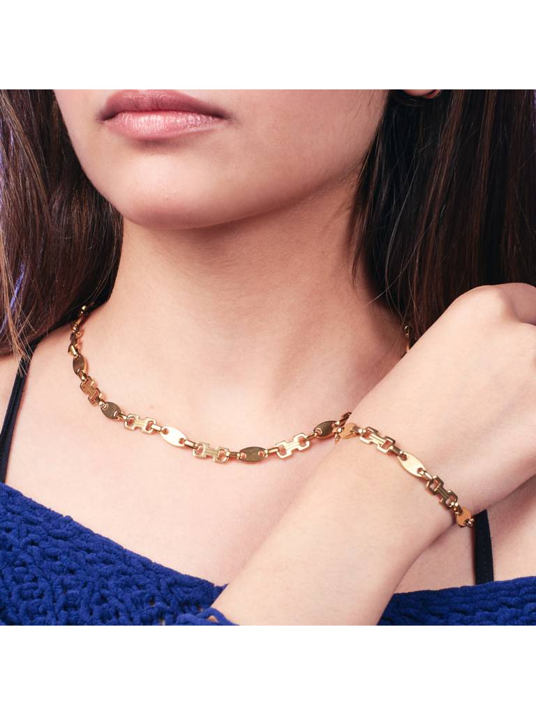 Minimalist Necklace & Bracelet Set For Women & Girls : NS14006-G-BS14006-Gcombo