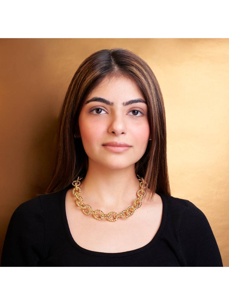 Stylish Gold Chain Links Necklace For Women & Girls : NS14123-G