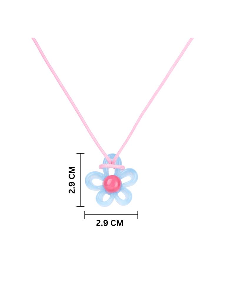 Blooming Floral Statement Necklace For Women & Girls : NS14124-PNK-BLU