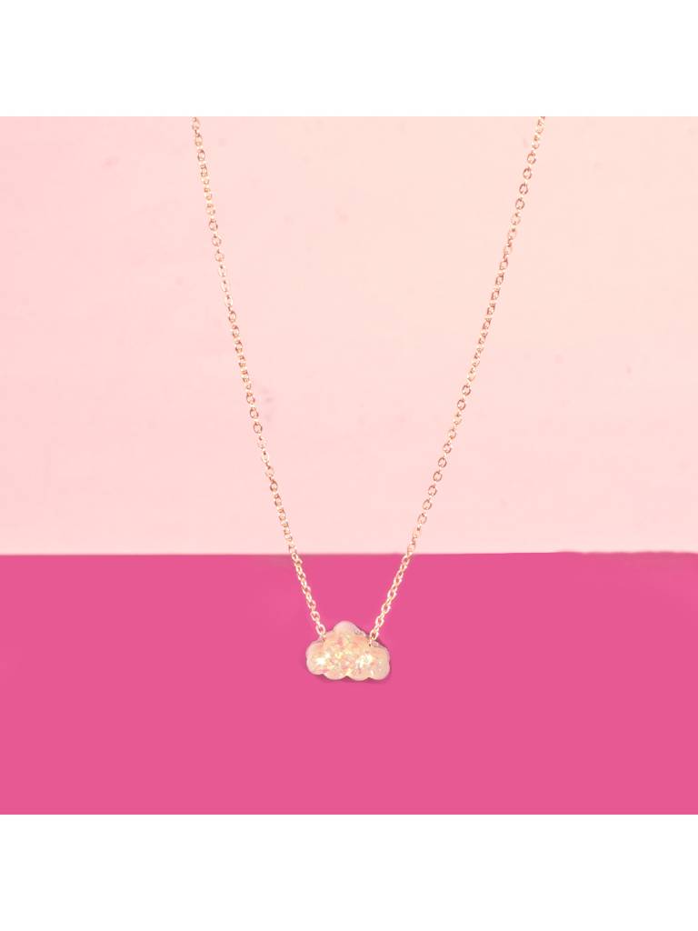 Dreamy Cloud Pendant Necklace For Women & Girls : NS14127-G-WHT