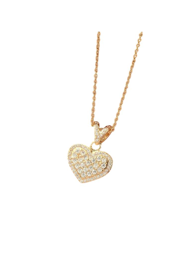 Loving Touch Heart Neck Chain For Women & Girls : NS14343-G-WHT