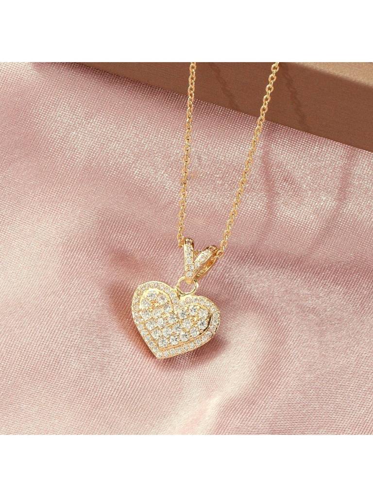 Loving Touch Heart Neck Chain For Women & Girls : NS14343-G-WHT