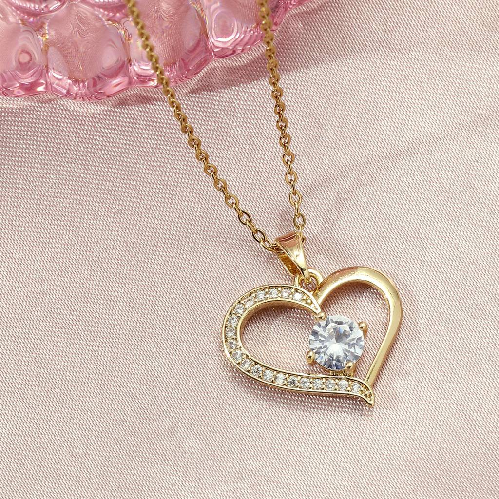 Amour Pendant Golden Necklace For Women & Girls : NS14346-G