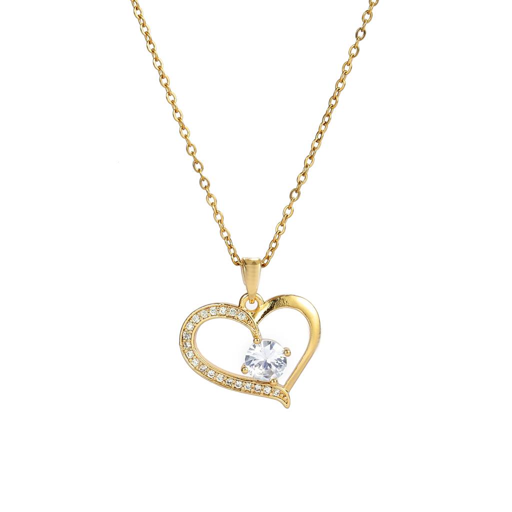 Amour Pendant Golden Necklace For Women & Girls : NS14346-G