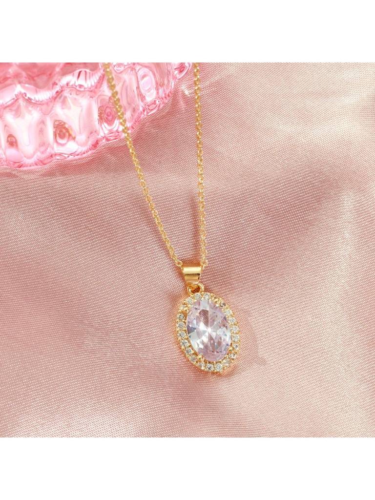 Twinkle Gem Necklace For Women & Girls Neck Chain Jewellery Accessories : NS14403-G-WHT