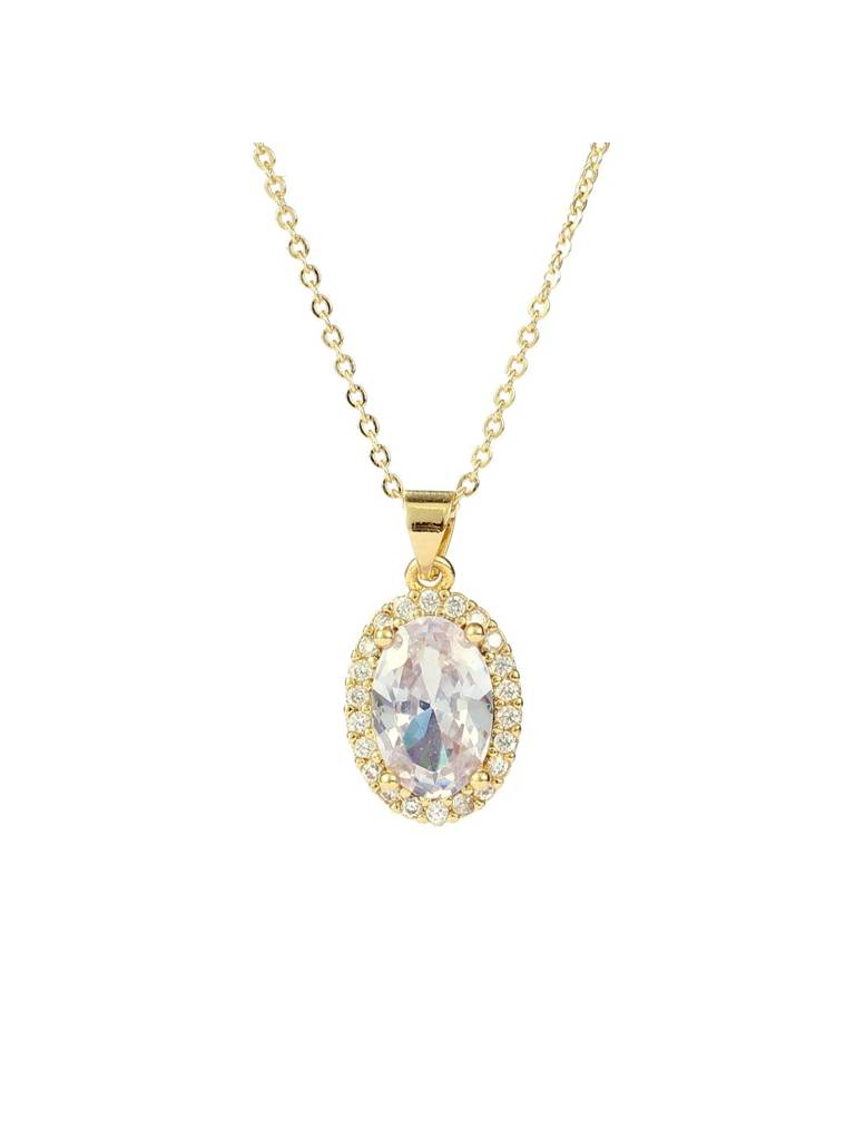 Twinkle Gem Necklace For Women & Girls Neck Chain Jewellery Accessories : NS14403-G-WHT