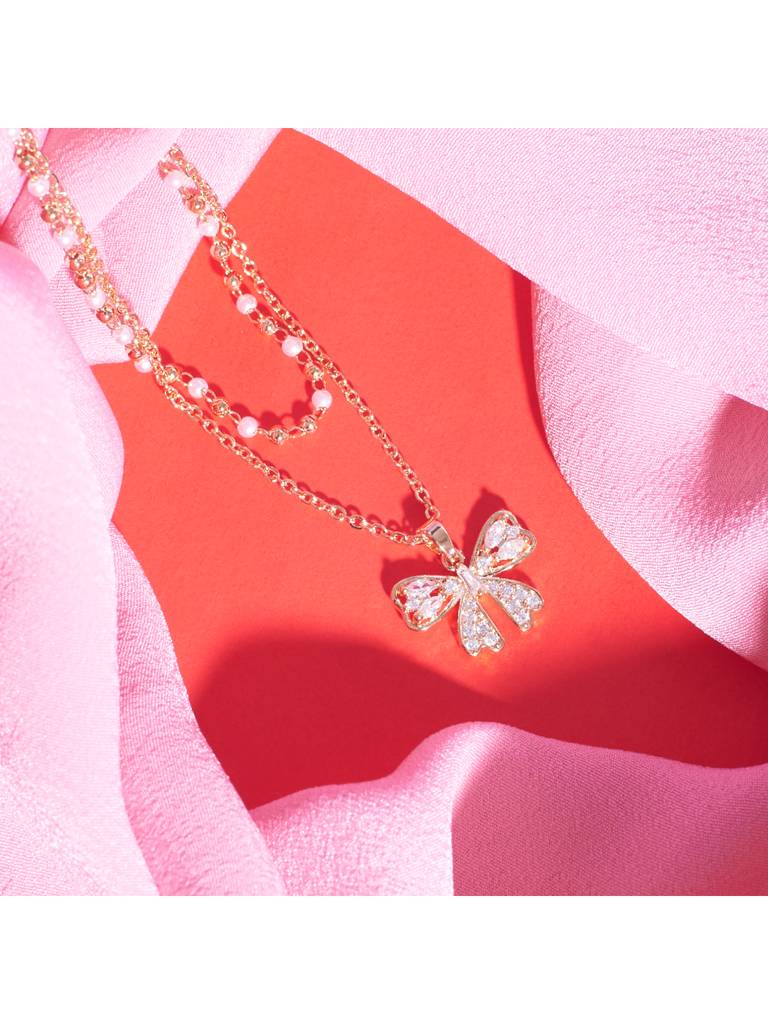 Everlasting Bloom Necklace For Women & Girls Neck Chain Jewellery Accessories : NS14407-G