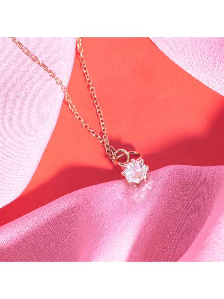 Promise Ring Necklace For Women & Girls Neck Chain Jewellery Accessories : NS14420-G