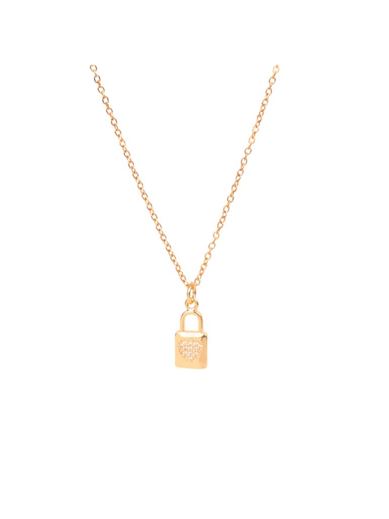 Love Lock Charm Necklace For Women & Girls Neck Chain Jewellery Accessories : NS14423-G