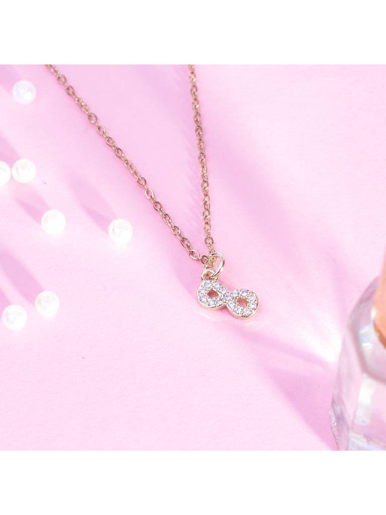 Infinity Charm Necklace For Women & Girls Neck Chain Jewellery Accessories : NS14424-G