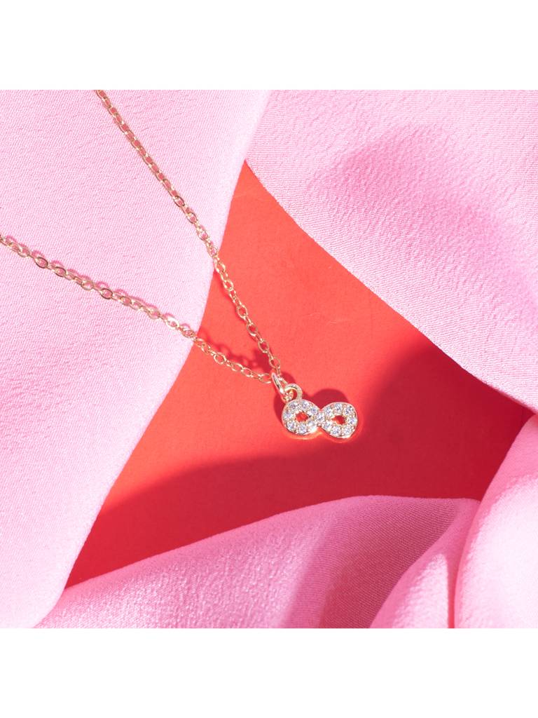 Infinity Charm Necklace For Women & Girls Neck Chain Jewellery Accessories : NS14424-G