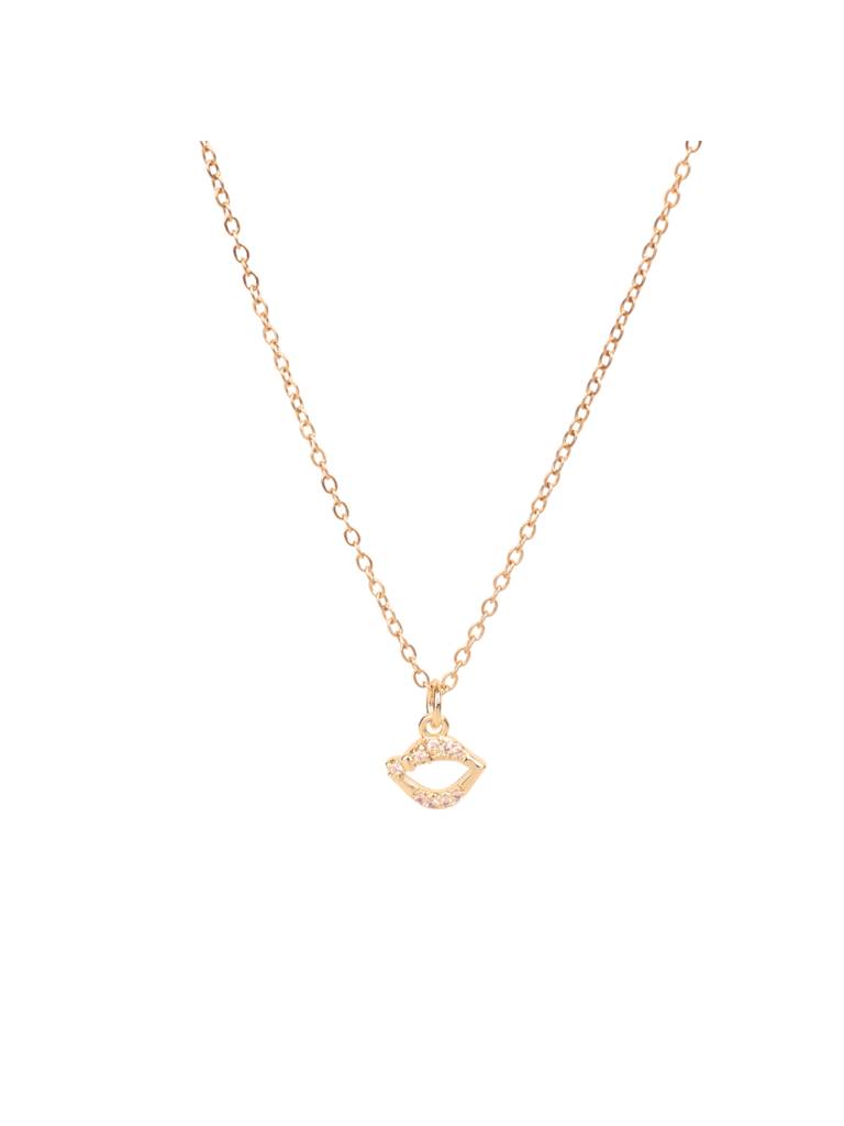 Lover'S Kiss Charm Necklace For Women & Girls Neck Chain Jewellery Accessories : NS14425-G