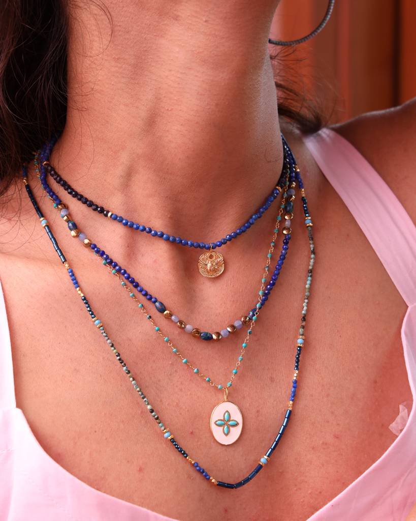 Beetle Lapis Lazuli Necklace : NSP241(L)