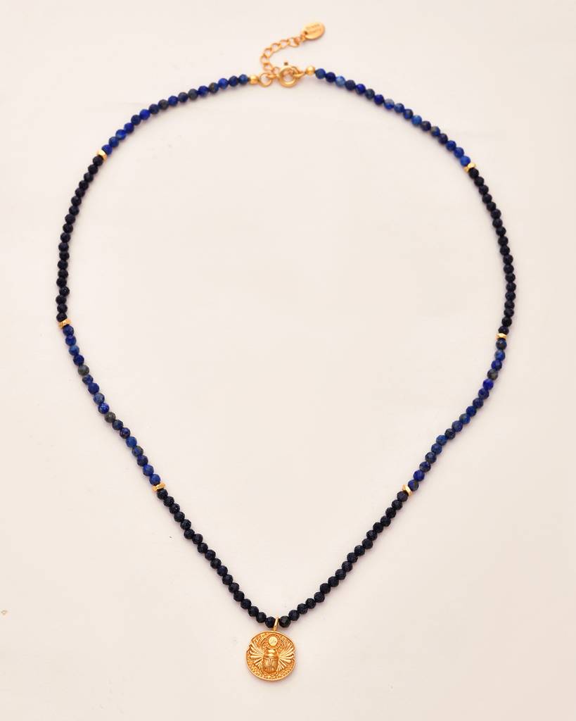 Beetle Lapis Lazuli Necklace : NSP241(L)