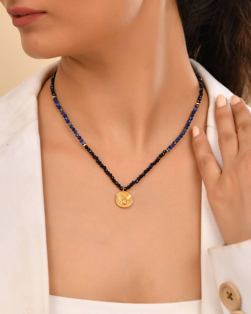 Beetle Lapis Lazuli Necklace : NSP241(L)