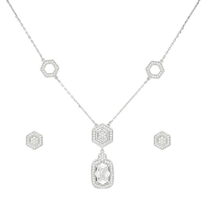 Elegant Geometry Necklace Set