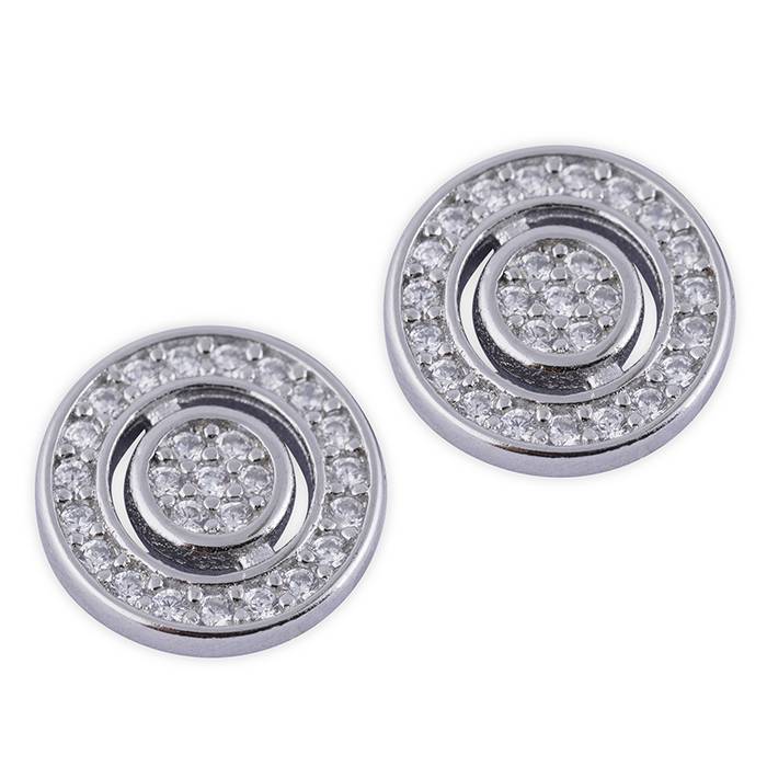 Radiant Circle Cz Statement Necklace Set