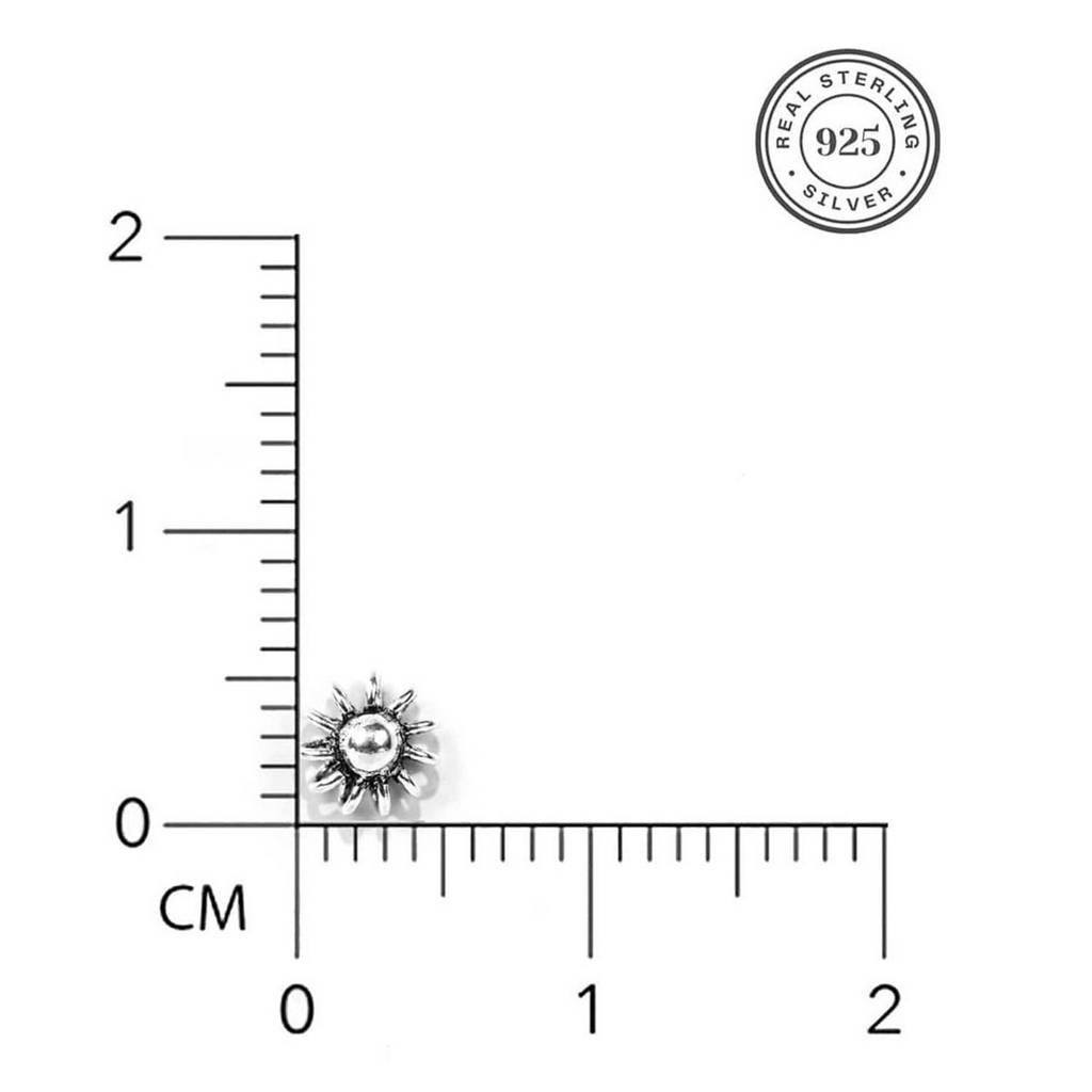 Floralrhodium Plated 925 Sterling Silver Nose Ring : NTH-10007