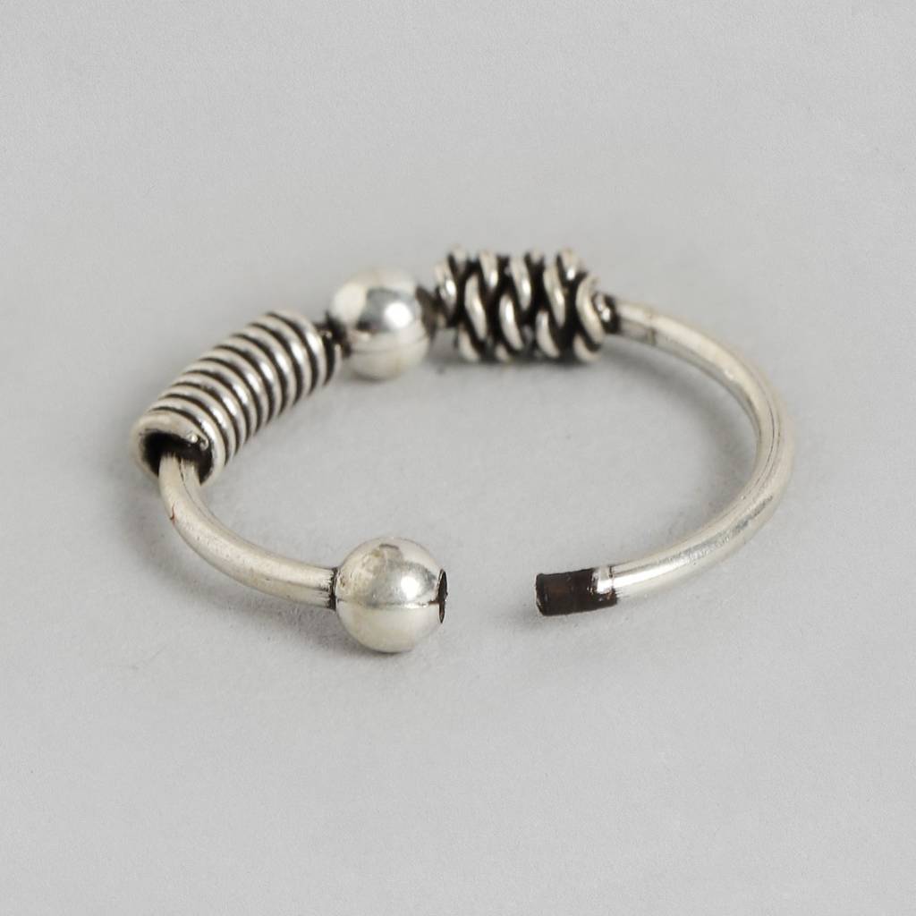 Elegant Rhodium Plated 925 Sterling Silver Nose Ring : NTH-10017