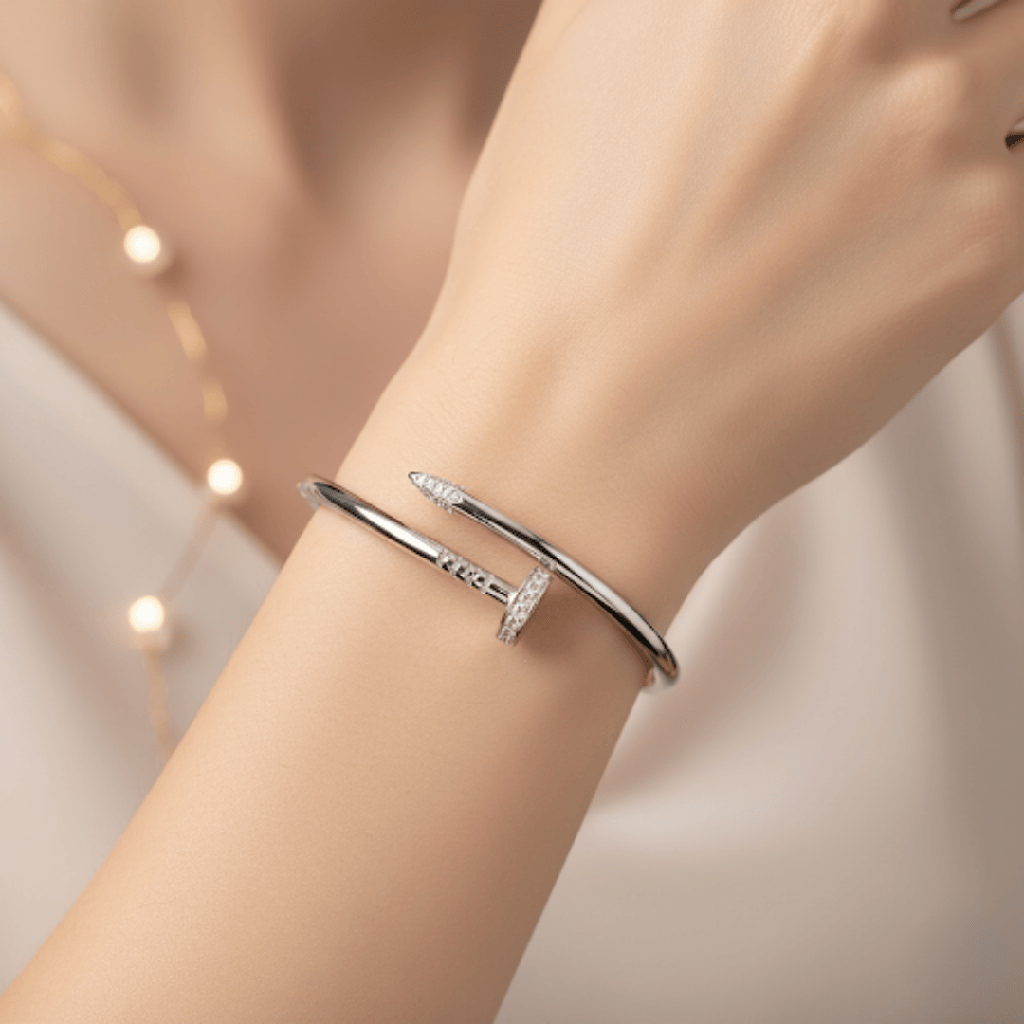 Nail Silver Bracelet : BG009-NailSilverBracelet