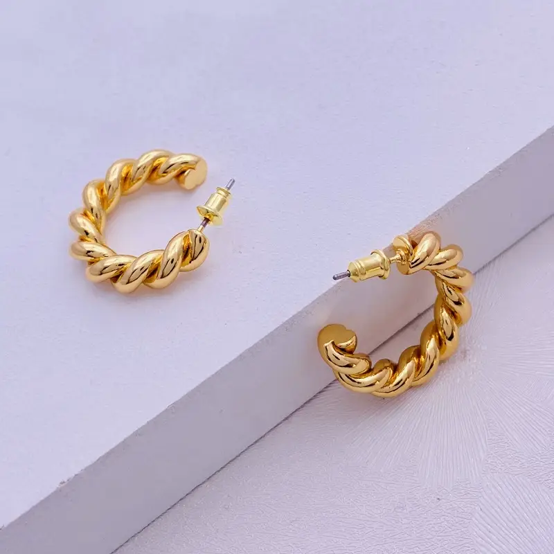 14K Gold Plated Anti-Tarnish Mini Spiral Hoop Earrings : AXY1124E1003_15