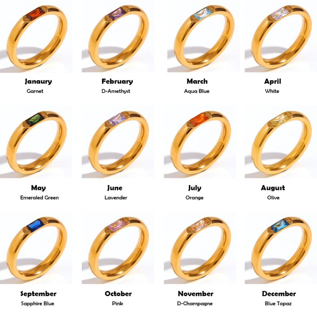 18K Gold Plated Waterproof Anti-Tarnish August Yellow Birthstone Zircon Ring : AMG0425R777Y_8