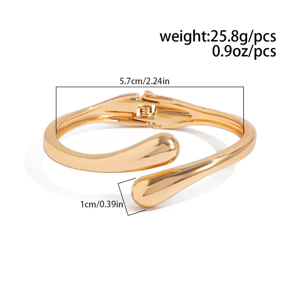 Gold/Silver Plated Glossy Open Cuff Bangle Bracelet : AMU0125B426G