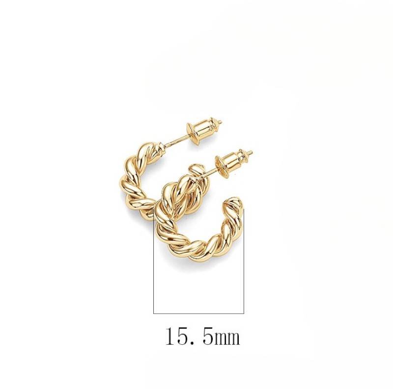14K Gold Plated Anti-Tarnish Mini Spiral Hoop Earrings