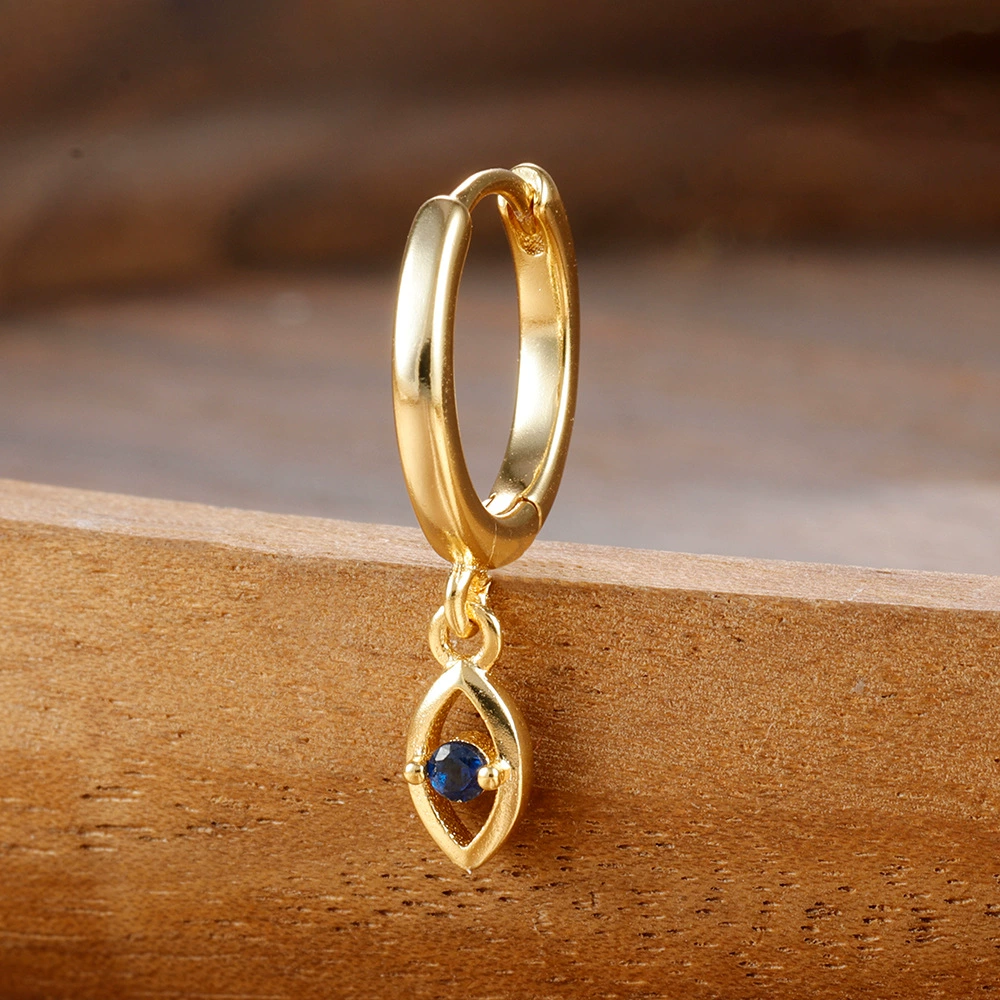 Set Of 3 18K Plated Antitarnish Zircon Evil Eye Earring Set For Single Ear Only : AWU0125E67C3