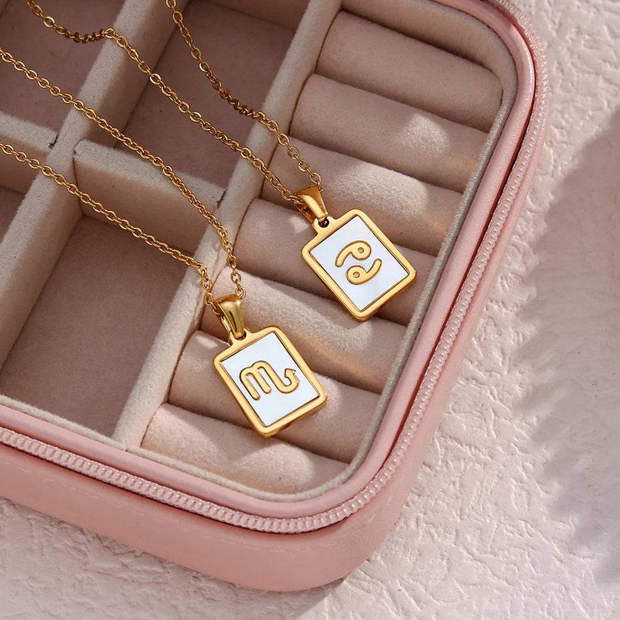 Sign Of The Stars Zodiac Necklace : NS14431-G-Pisces