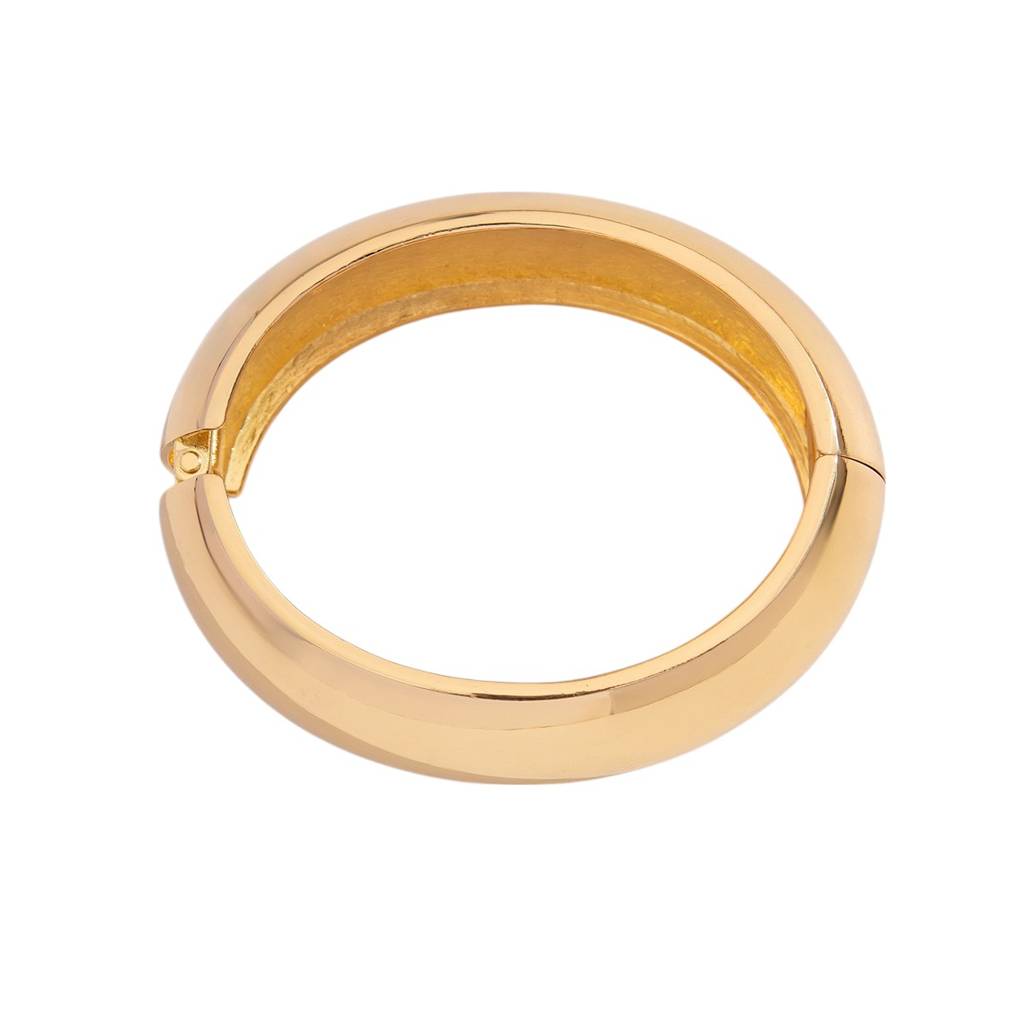 Gold Plated Glossy Bold Chunky Statement Open Bangle Bracelet : AMU0125B731G