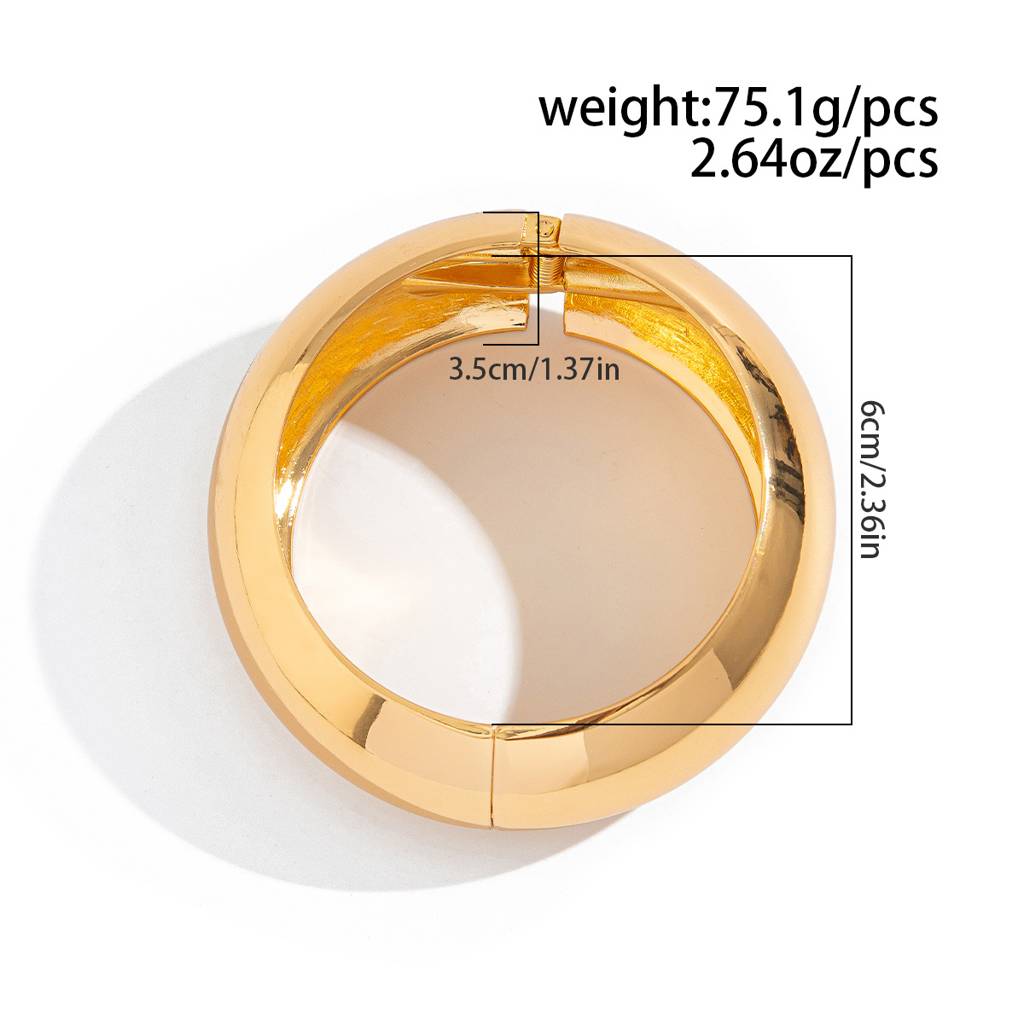 Gold Plated Bold Chunky Statement Open Bangle Bracelet : AMU0125B682G