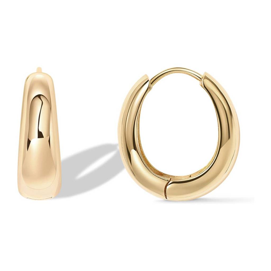 14K Gold Plated Hoops | Lightweight Daily Wear Earrings : AXY1124E1010