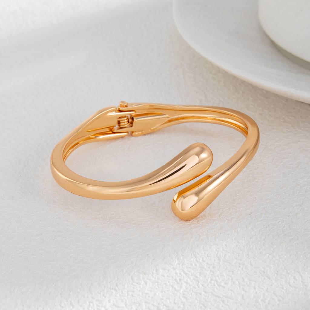 Gold/Silver Plated Glossy Open Cuff Bangle Bracelet : AMU0125B426G