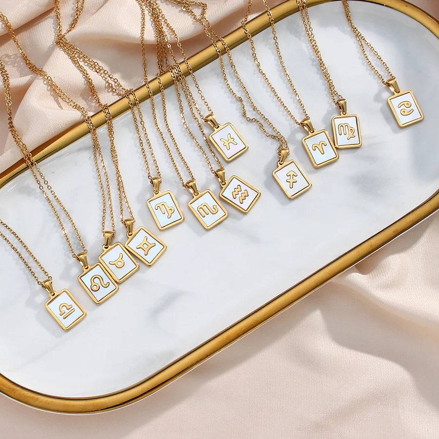 Sign Of The Stars Zodiac Necklace : NS14431-G-Pisces