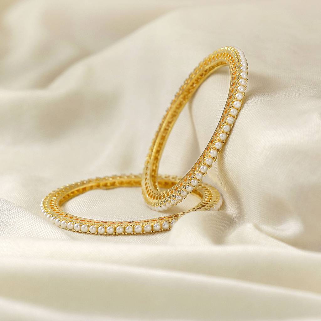 Pearl Elegance Gold 2 Bangles : OS014