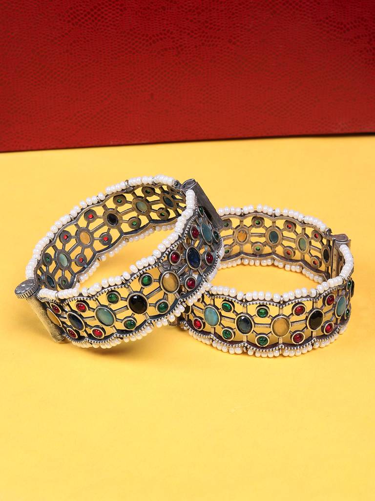 Navratna Harmony Bangle Set : OXYBAN1550